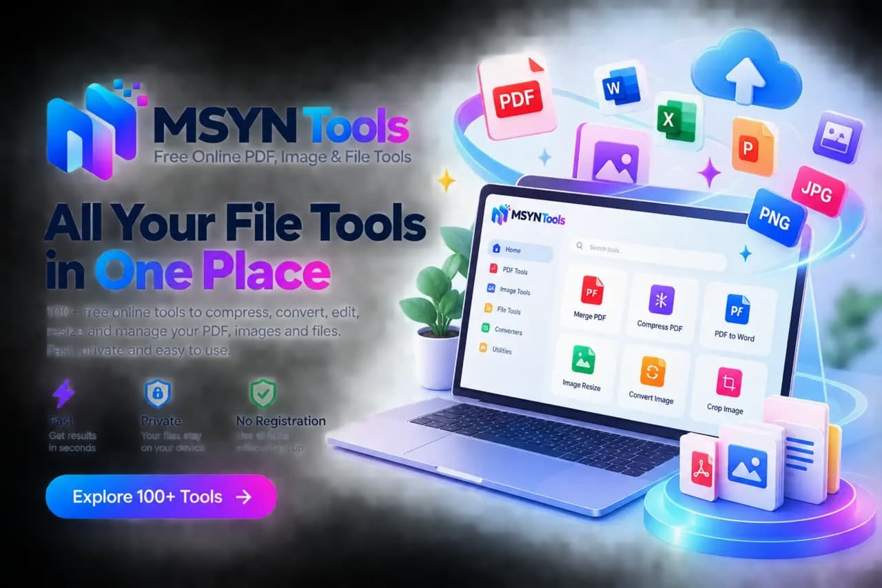 MSYN Tools helps you manage PDFs and images with private browser-based tools